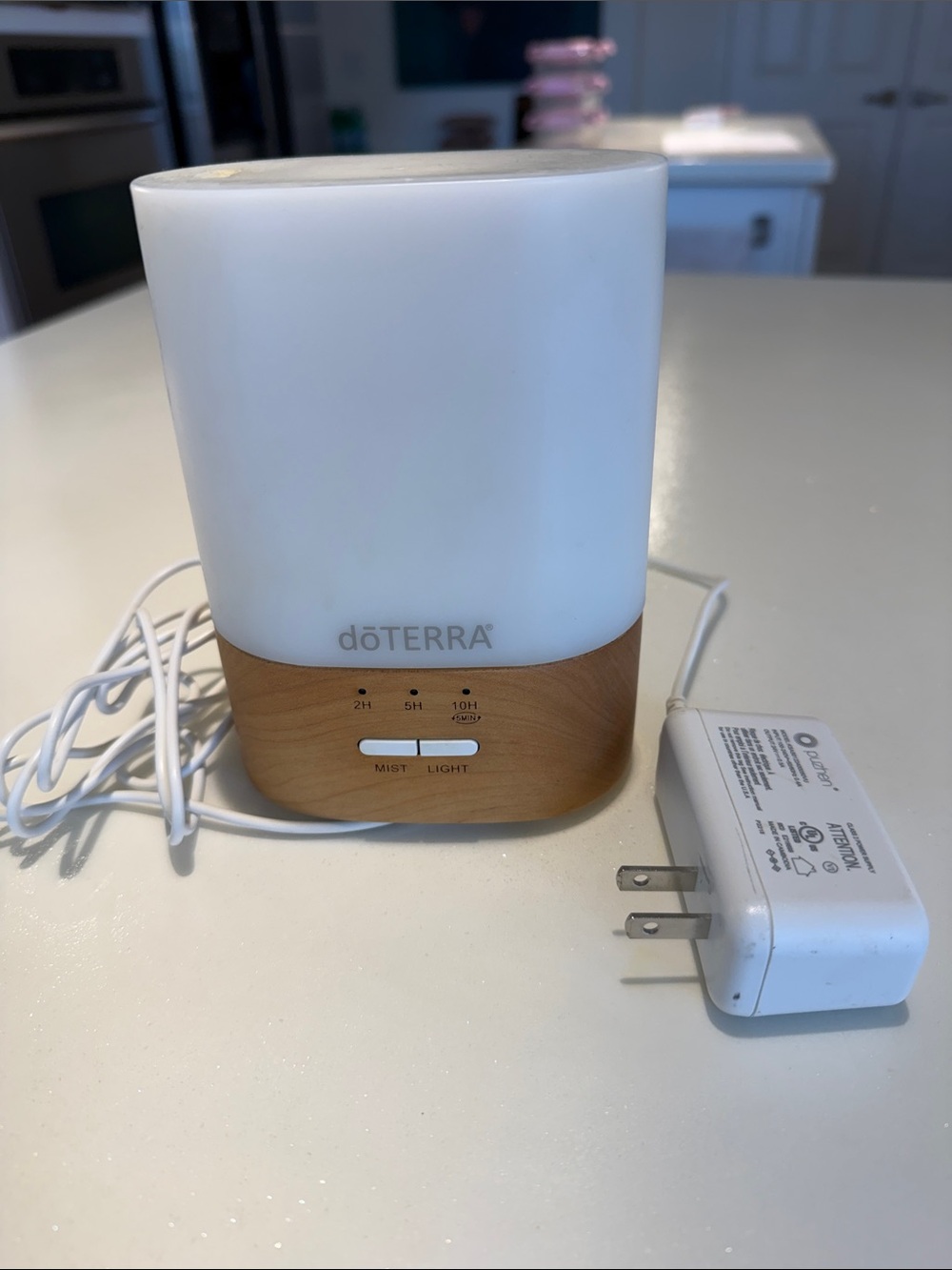 Doterra White Top Ultrasonic Diffuser with Light Wood Base